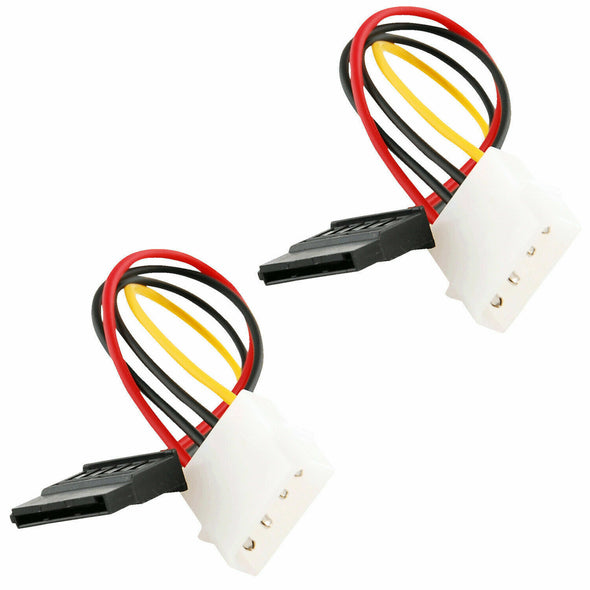 2 x IDE/Molex 4-Pin Male To Serial ATA SATA 15-Pin Female Power Adapter Cable