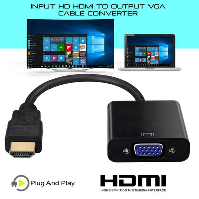 2500 PcsHDMI Male to VGA Female Video Cable convert Adaptr For PC Monitor 4K 3.0