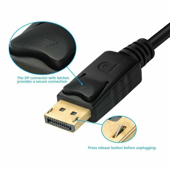 3 In 1 Displayport DP Male To HDMI/DVI/VGA Female Adapter Converter Cable 1080P