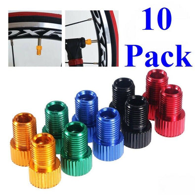 10 Pack Presta to Schrader Valve Stem Adapter Converter Bicycle Bike Tire Tube