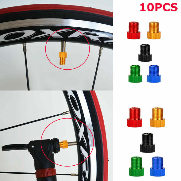 10 Pack Presta to Schrader Valve Stem Adapter Converter Bicycle Bike Tire Tube