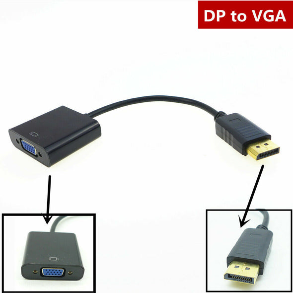 10 x Display Port  DP to VGA Adapter Cable cord 1080P for laptop desktop Monitor