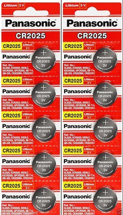 10 x Fresh PANASONIC CR 2025 CR2025 CR-2025 LITHIUM COIN CELL Battery Exp 2030