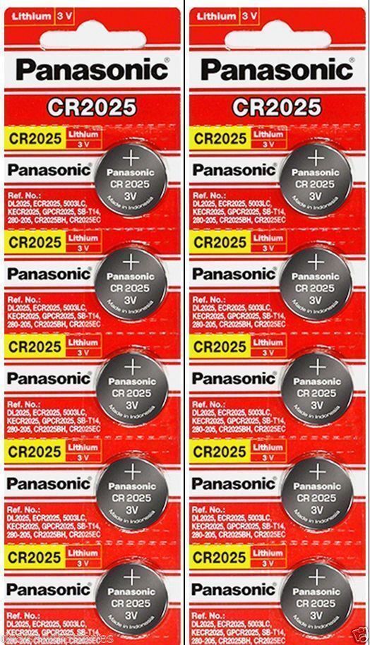 10 x Fresh PANASONIC CR 2025 CR2025 CR-2025 LITHIUM COIN CELL Battery Exp 2030