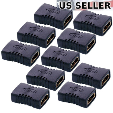 10 x HDMI Female To Female Extender Adapter Coupler Connector Fit HDTV 1080P LOT