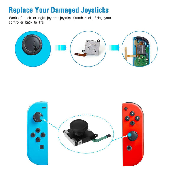 1 or 2 Joystick Thumb Stick Replacement 3D Analog For Nintendo Switch NS Joy-Con