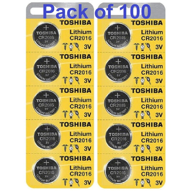 100 x New Original Toshiba CR2016 CR 2016 3V LITHIUM BATTERY BR2016 DL2016