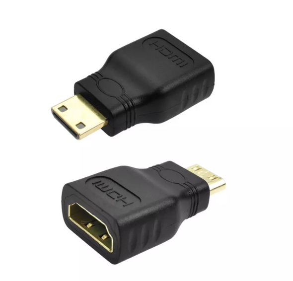 2 x Mini HDMI Male to Standard HDMI Female Adapter Gold Plated HDTV 4K 1080p 3D