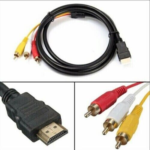 1080P HDMI Male To 3 RCA Video Audio AV Component Converter Adapter Cable 6 Feet