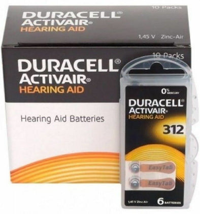 New Duracell Hearing Aid Batteries Size 312 Fast shipping Choose from 4 to 240