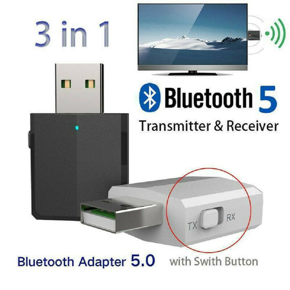 3 in 1 USB Bluetooth 5.0 Audio Transmitter/Receiver Adapter For TV/PC/Car Grace