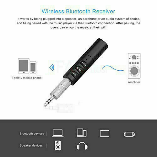 Wireless Bluetooth Receiver 3.5mm AUX Audio Stereo Music Hands Free Car BT#153