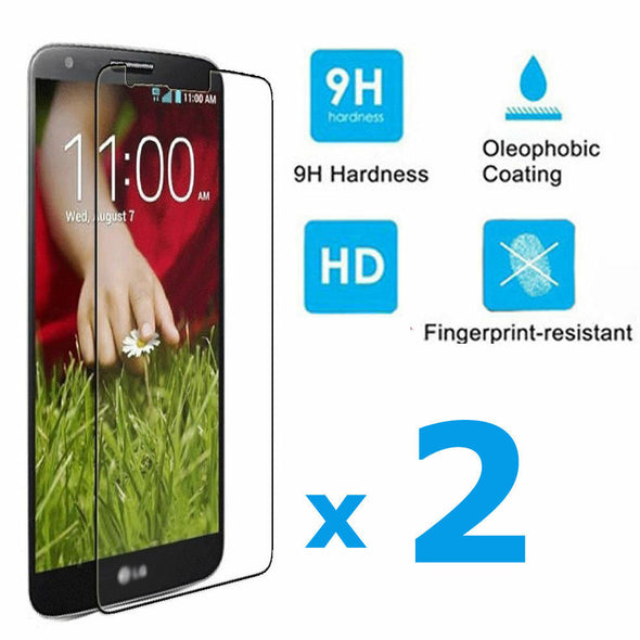 2 Pack Premium Real Tempered Glass Screen Protector For LG G2 G 2 D801 D802 980