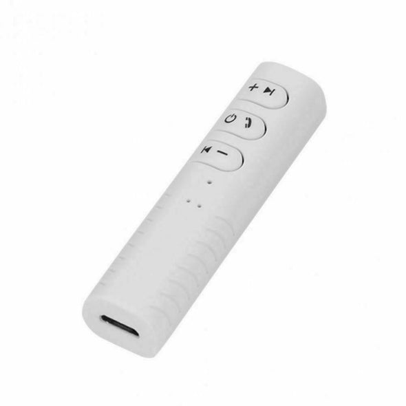 Wireless Bluetooth Receiver 3.5mm AUX Audio Stereo Hands Free Car Adapter White