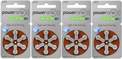 24 x Powerone Mercury Free Hearing Aid Batteries Size 312 Power one Exp Sep 2024