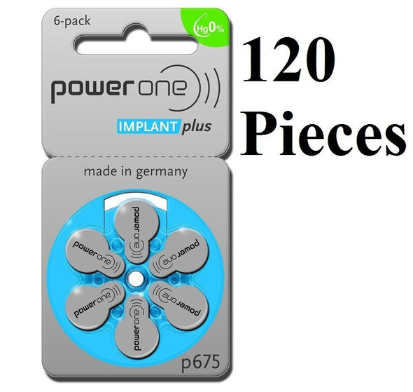 New Lot 6 to 300 Powerone Hearing Aid Batteries IMPLANT Plus 675 P675 Power One