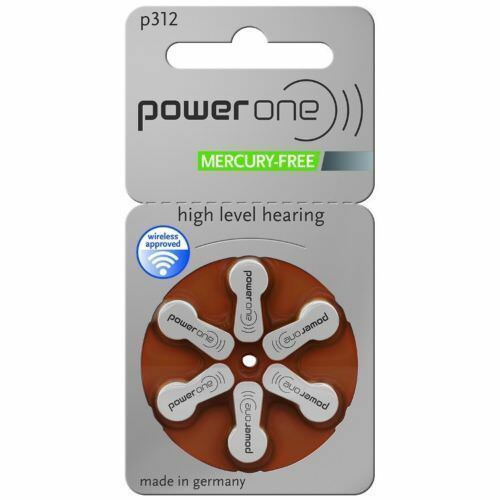 6 x Powerone Mercury Free Hearing Aid Batteries Size 312 Power one Exp. Dec 2023