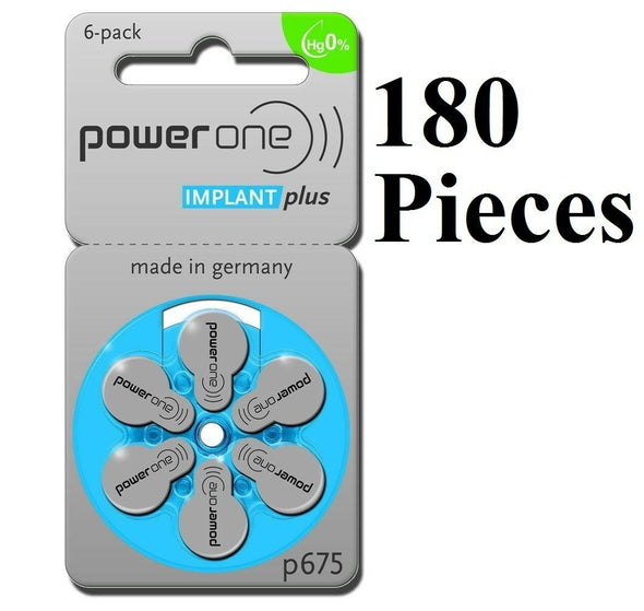 New Lot 6 to 300 Powerone Hearing Aid Batteries IMPLANT Plus 675 P675 Power One