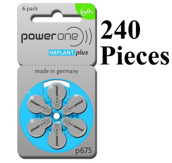 New Lot 6 to 300 Powerone Hearing Aid Batteries IMPLANT Plus 675 P675 Power One