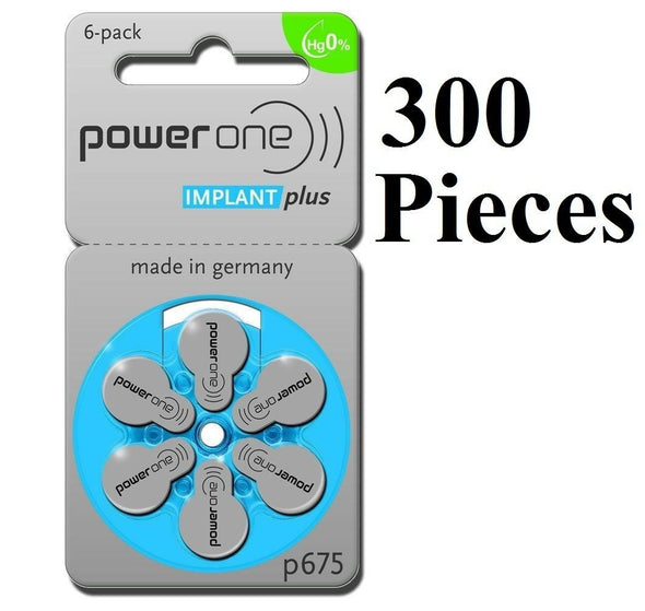 New Lot 6 to 300 Powerone Hearing Aid Batteries IMPLANT Plus 675 P675 Power One