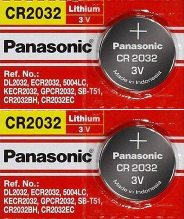 2 x SUPER FRESH Panasonic CR2032 CR 2032 Lithium Battery 3V Coin Cell Exp. 2030