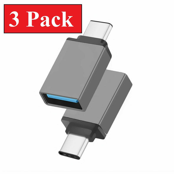 3-Pack USB-C 3.1 Male to USB A Female Adapter Converter OTG Type C Android Phone