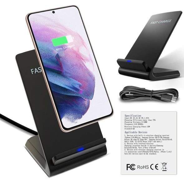 Qi Wireless Phone Charger Fast Charging Stand Dock for Samsung iPhone Universal