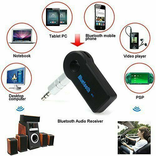 Wireless Bluetooth Receiver 3.5mm AUX Audio Stereo Music Home Car Adapter Kit