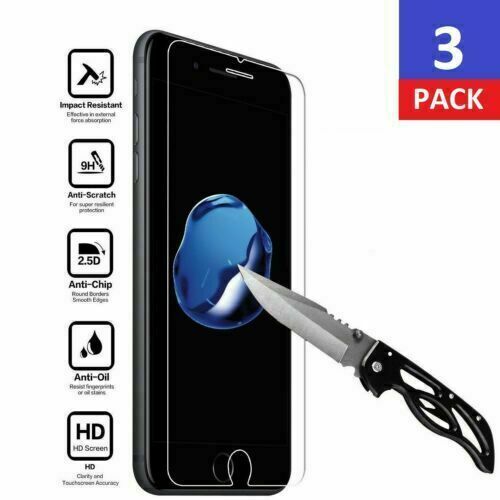 3-Pack iPhone 6 / 7 / 8 Plus Tempered GLASS Screen Protector Bubble Free 11 X XS