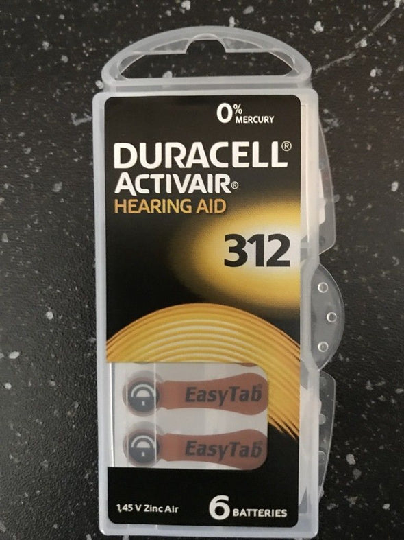 New Fresh 60 x Duracell Activair Hearing Aid Batteries Size 312 Expire 09-2024