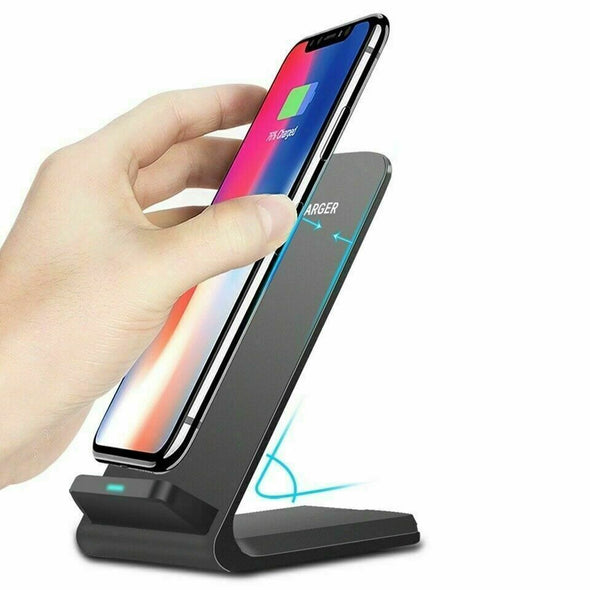 Qi Wireless Phone Charger Fast Charging Stand Dock for Samsung iPhone Universal