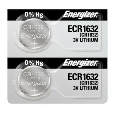 2 PACK FRESH ENERGIZER CR1632 ECR1632 1632 3V Lithium Coin Battery Expire 2031