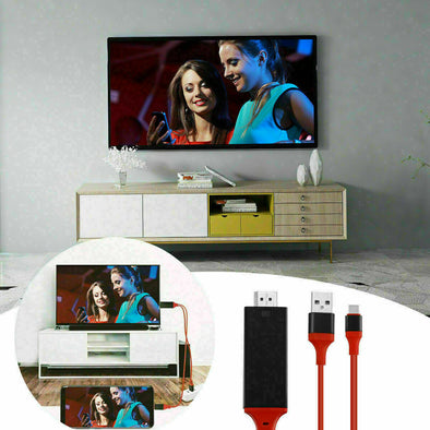 MHL USB-C Type C to HDMI USB A HD TV Cable Adapter For Android Phones Tablet RED