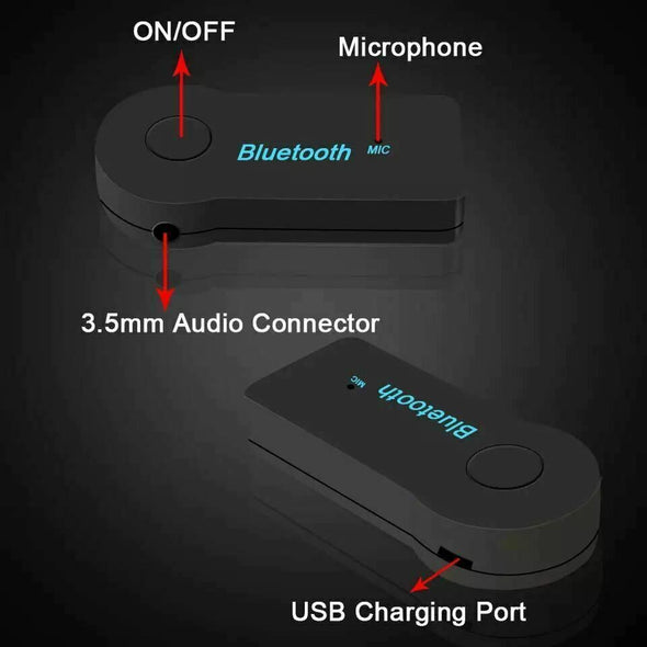 Wireless Bluetooth Receiver 3.5mm AUX Audio Stereo Music Home Car Adapter Kit