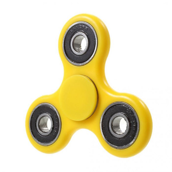 Yellow Hand Tri FIDGET Spinner Ball Desk Toy EDC ADHD Stuffer Stocking Focus USA