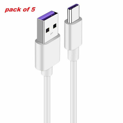 5 Pack Super Fast Charging Cable data cord For USB C Type-C Android Phone Tablet