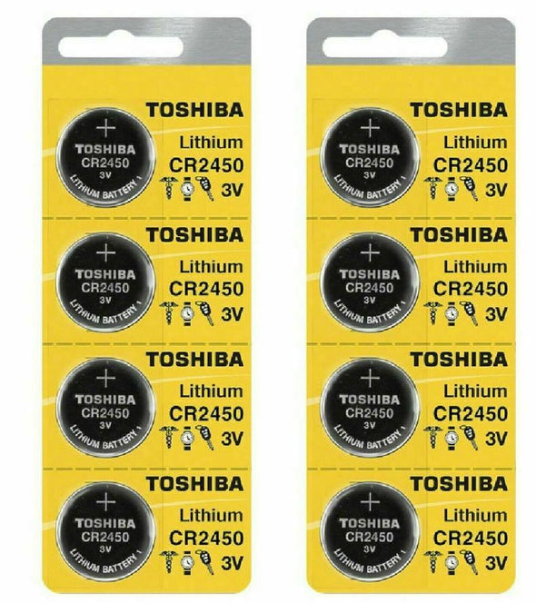 8 x New Toshiba CR2450 3 Volt Lithium Coin Battery Free Shipping  US Seller