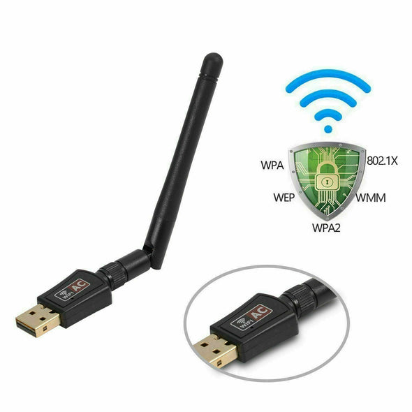 AC1200 Mbps Dual Band 2.4/5Ghz Wireless USB WiFi Network Adapter Antenna 802.11