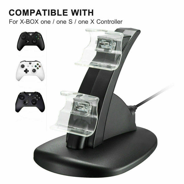 For Xbox One / One X / One S Controller Dual Charger Dock Station Charging Stand