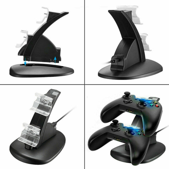 For Xbox One / One X / One S Controller Dual Charger Dock Station Charging Stand