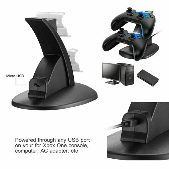 For Xbox One / One X / One S Controller Dual Charger Dock Station Charging Stand