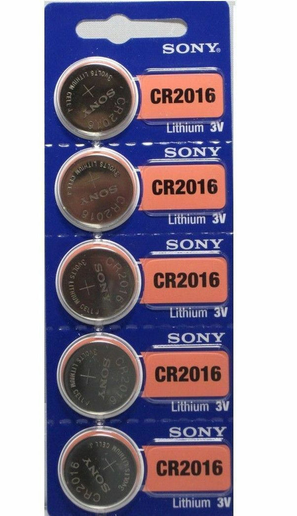 FRESH NEW 5 x SONY CR2016 Lithium Battery 3V Pack of 5 Pcs Coin Cell Expire 2027