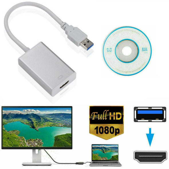 HD 1080P USB 3.0 to HDMI Video Cable Adapter For PC Laptop HDTV LCD TV Converter