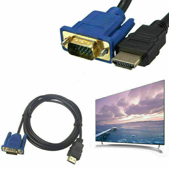 HDMI Male to VGA Male Video Converter Adapter Cable for PC DVD 1080p HDTV 6FT