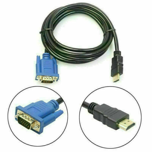 HDMI Male to VGA Male Video Converter Adapter Cable for PC DVD 1080p HDTV 6FT