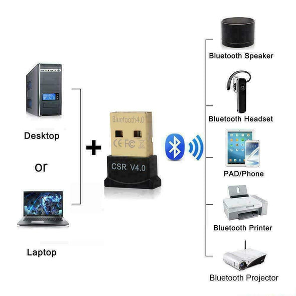 LOT 10 Mini USB Bluetooth Adapter CSR Dual Mode Receiver Windows 10/8/7/XP V4.0