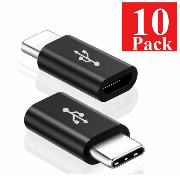 Lot 10 Pack Micro USB to Type C Adapter Converter Micro-B to USB-C Connector USA