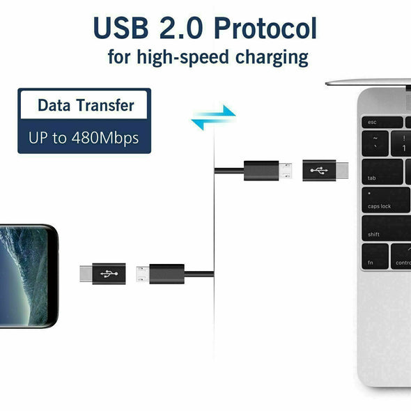 Lot 10 Pack Micro USB to Type C Adapter Converter Micro-B to USB-C Connector USA