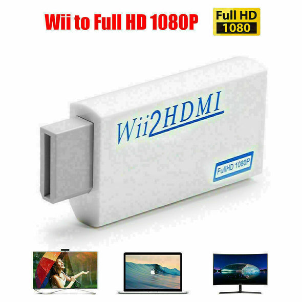 Portable Wii to HDMI Wii2HDMI Full HD Converter Audio Output Adapter TV WHITE