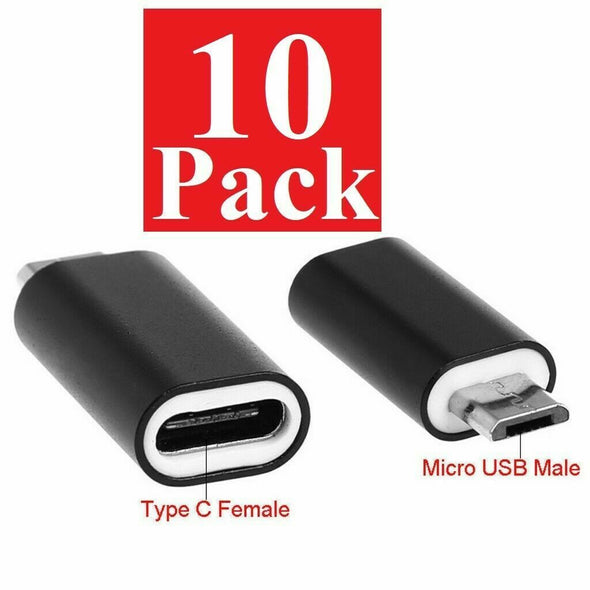 Lot 10 Pack Micro USB to Type C Adapter Converter Micro-B to USB-C Connector USA